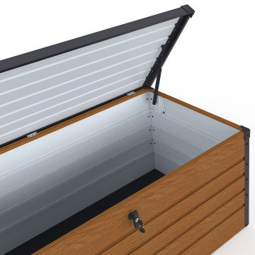 Coffre de jardin métal effet bois 600L