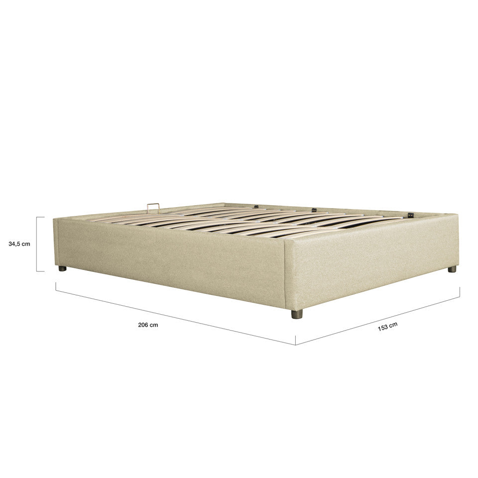 Lit coffre Otto 140x190cm tissu beige