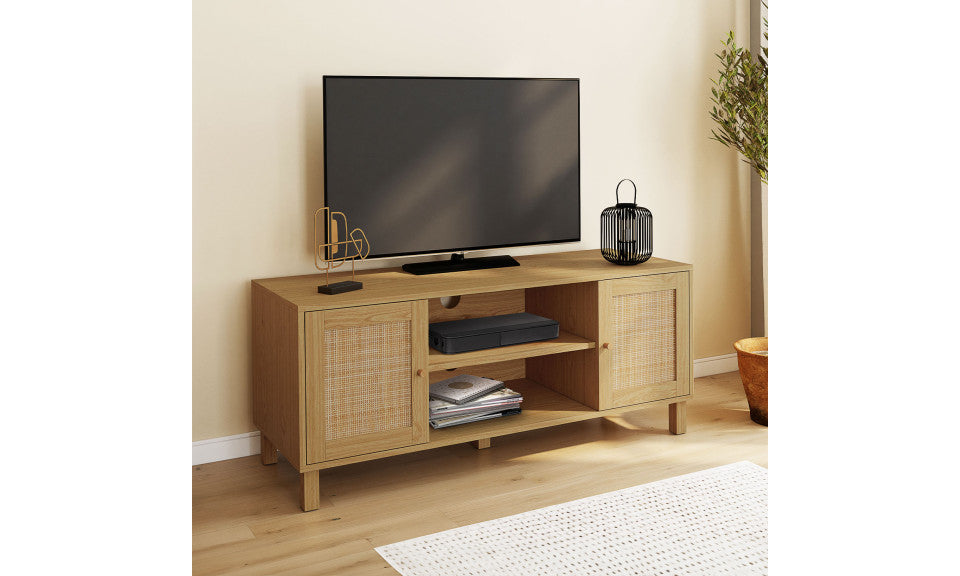 Meuble TV en cannage Erin 2 portes L115cm