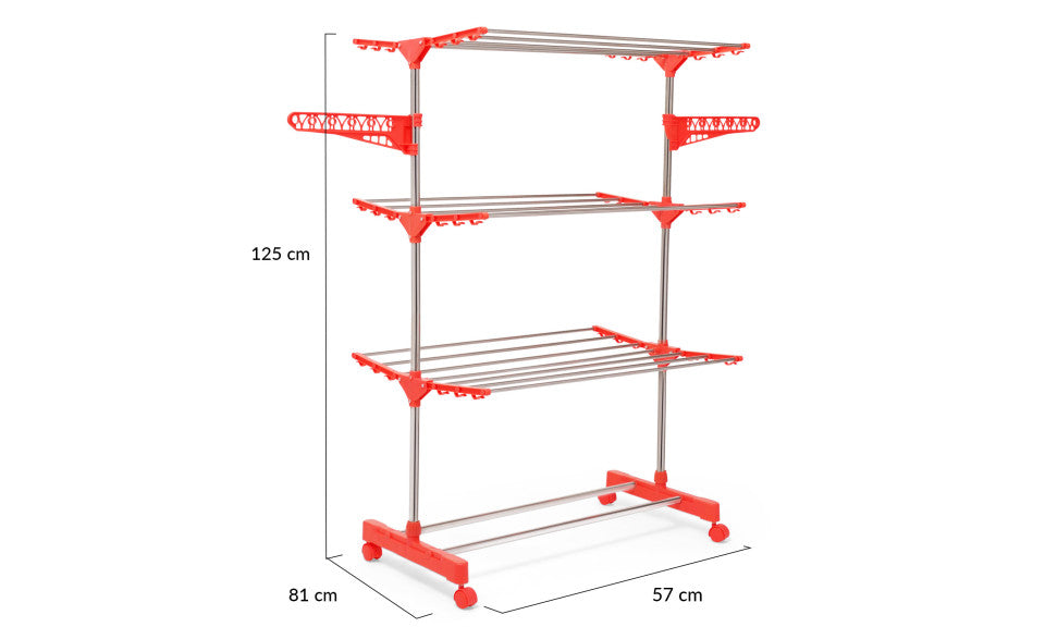 Séchoir Infinity corail 3 niveaux - 21m d'étendage