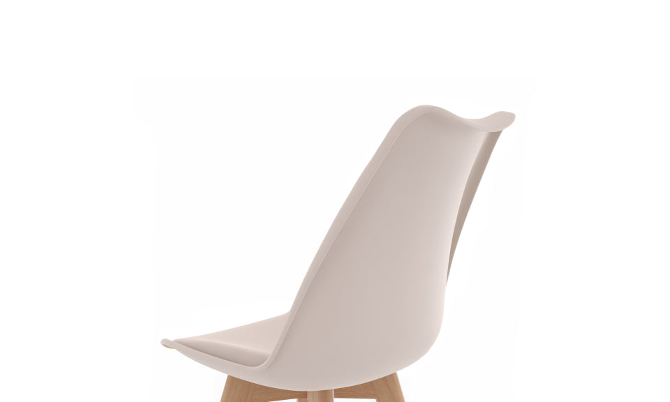 Chaises Nordia assise beige et pieds bois - lot de 2