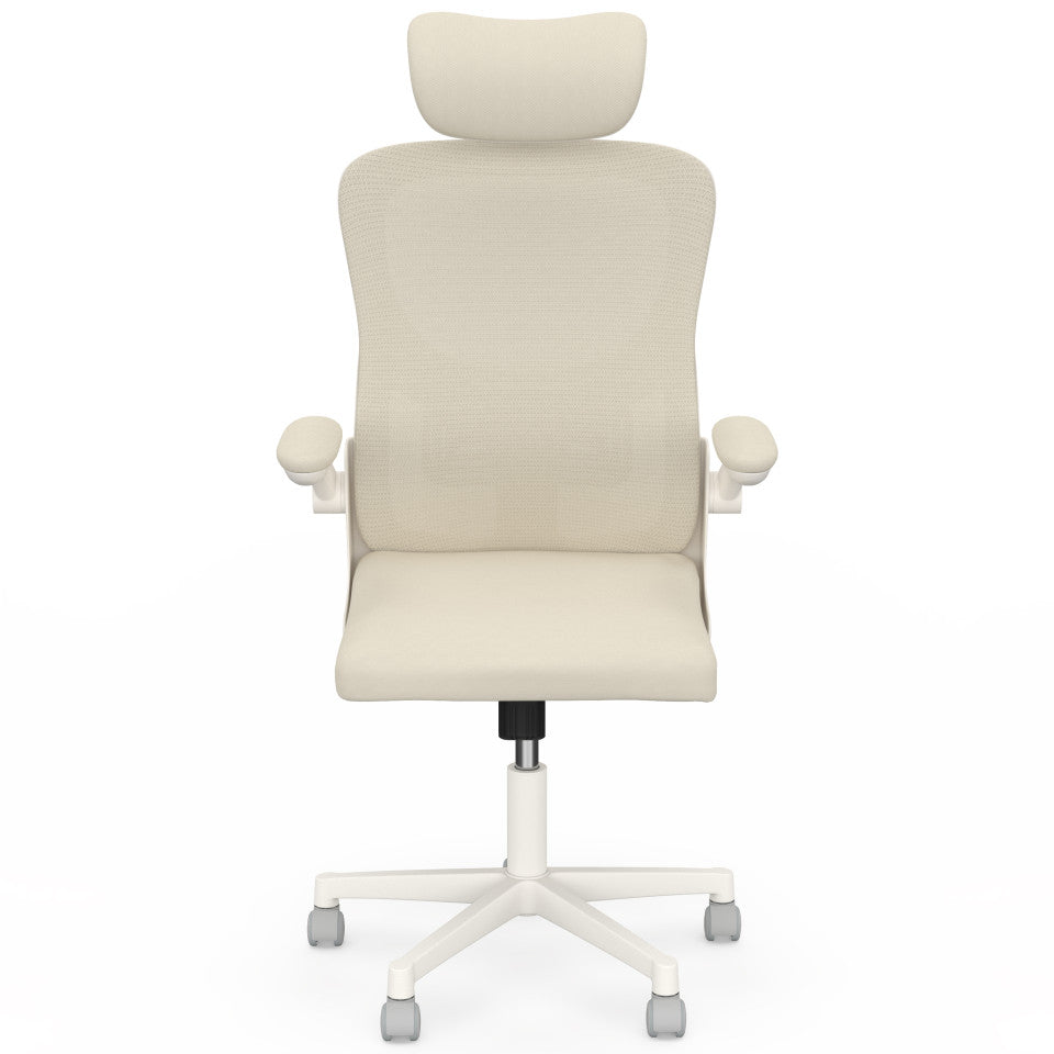 Fauteuil de bureau à roulettes James beige