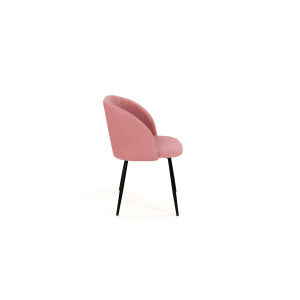 Chaises Nina en velours rose et pieds noirs - lot de 2