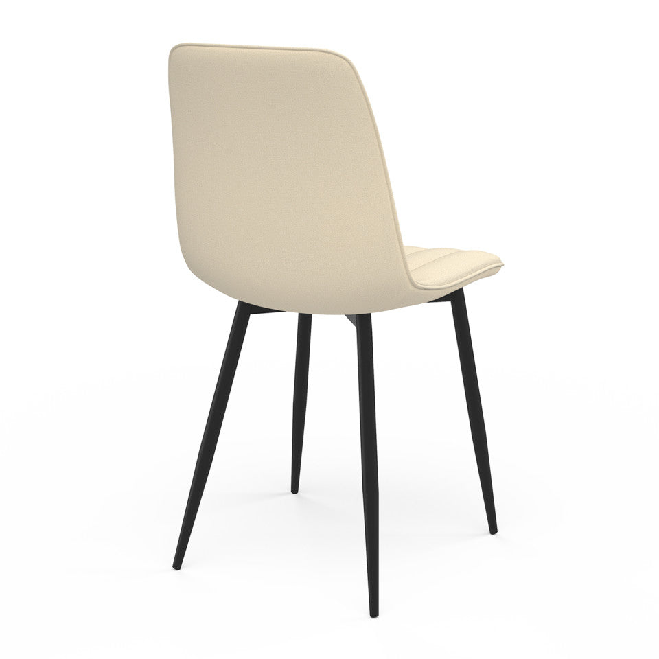Chaises Fiona en velours beige - lot de 6