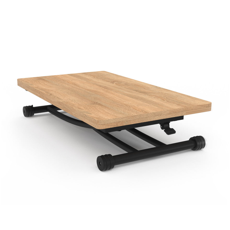 Table basse dinatoire Tribeca hauteur ajustable effet bois