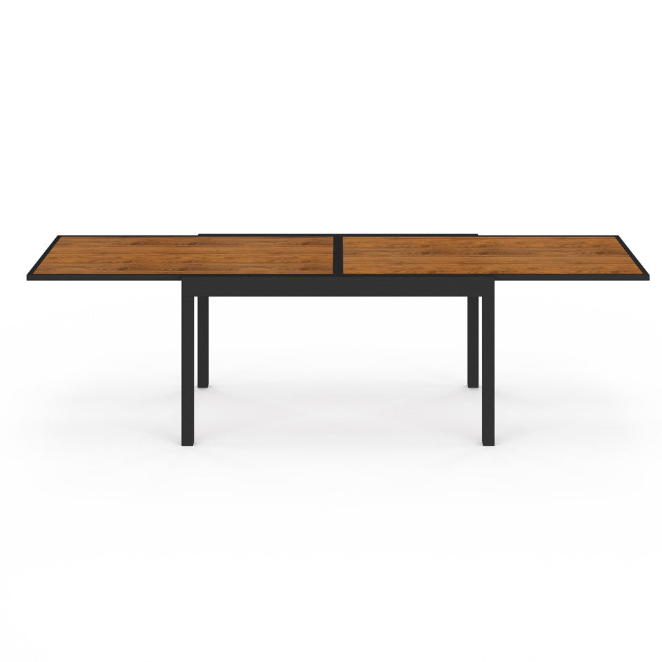 Ensemble repas extensible 12 places polywood noir et bois