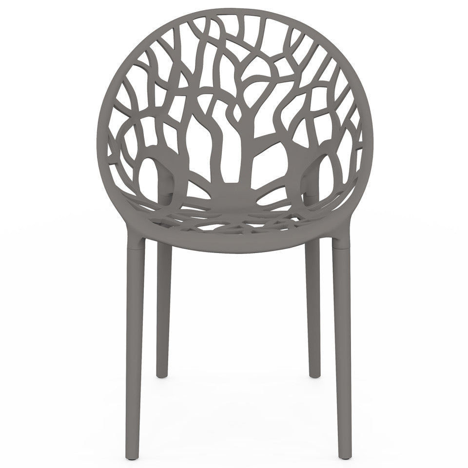 Chaises de jardin empilables Mira grises - lot de 4