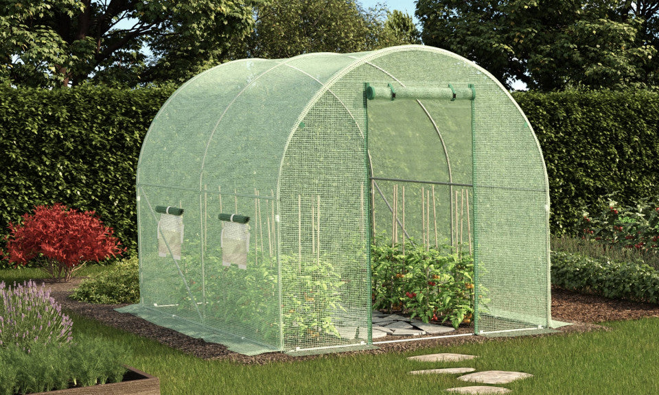 Serre tunnel de jardin 3x2m verte bâche renforcée 130 gr/m² - gamme maraîchère