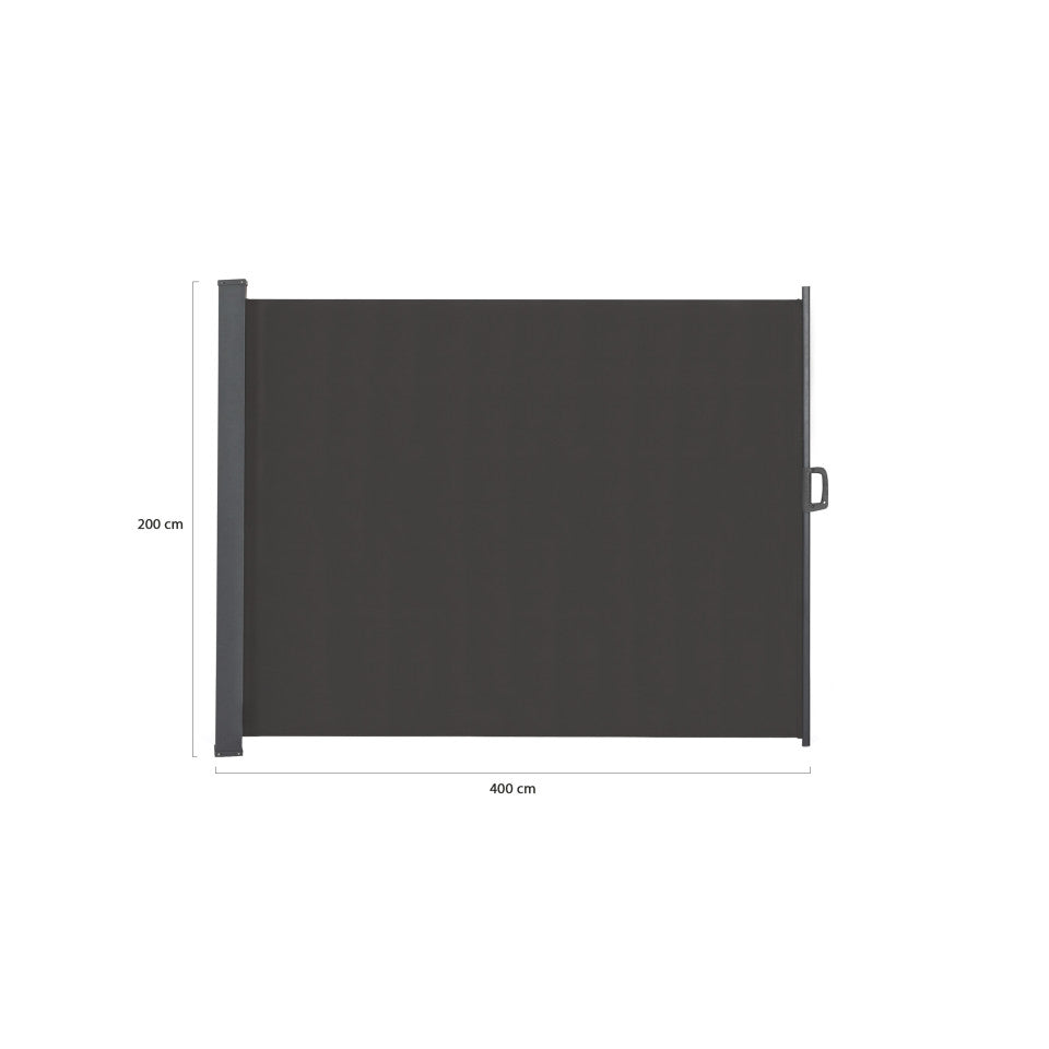 Paravent rétractable 400x200cm gris anthracite
