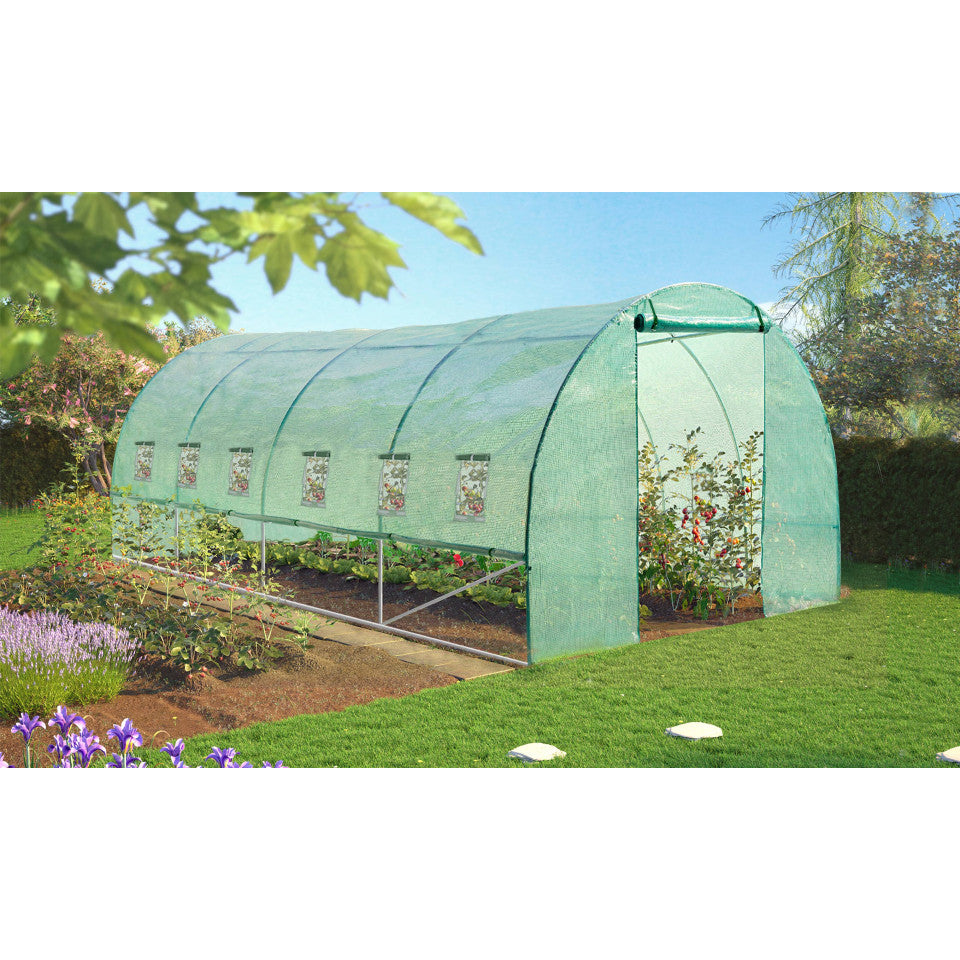 Serre de jardin 18m² verte bâche renforcée 130 gr/m² - gamme maraichère