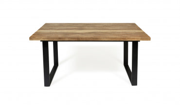 Table repas Ceylon 160cm plateau lames et pieds noirs