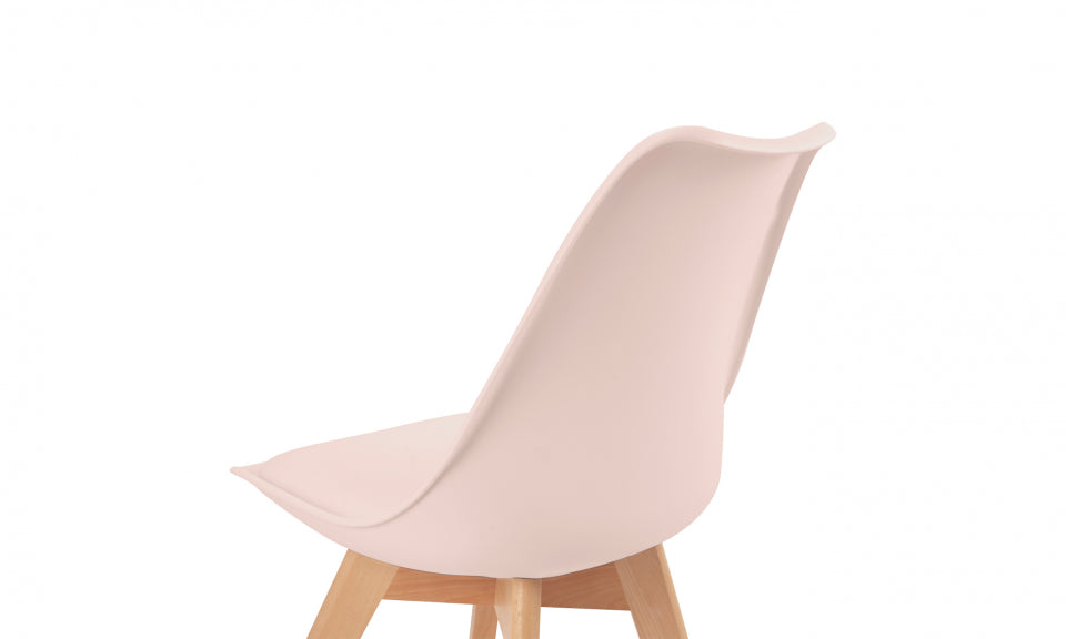 Chaises Nordia assise mix de couleurs : 1x blanc, 2x gris clair, 2x bleu pastel et 1x rose - lot de 6