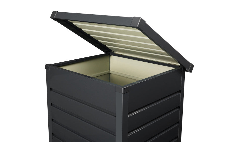 Coffre de rangement pour extérieur gris anthracite en acier galvanisé 200L