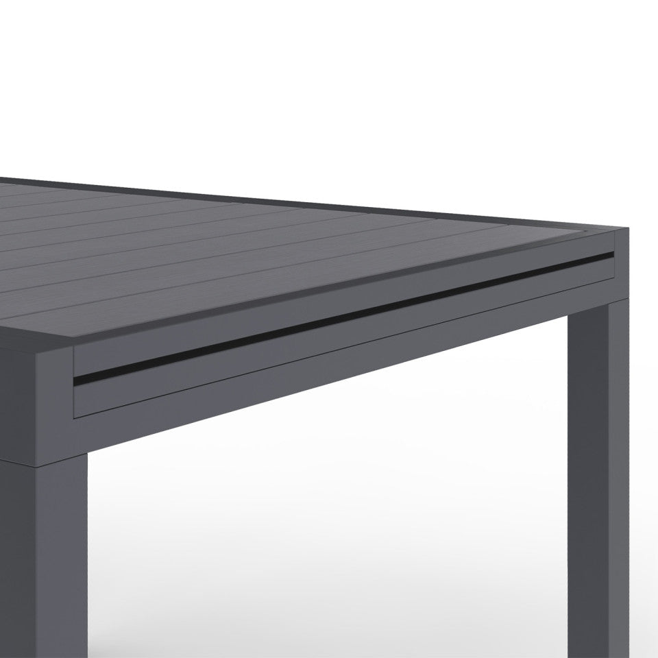 Ensemble repas extensible 8 places en polywood gris
