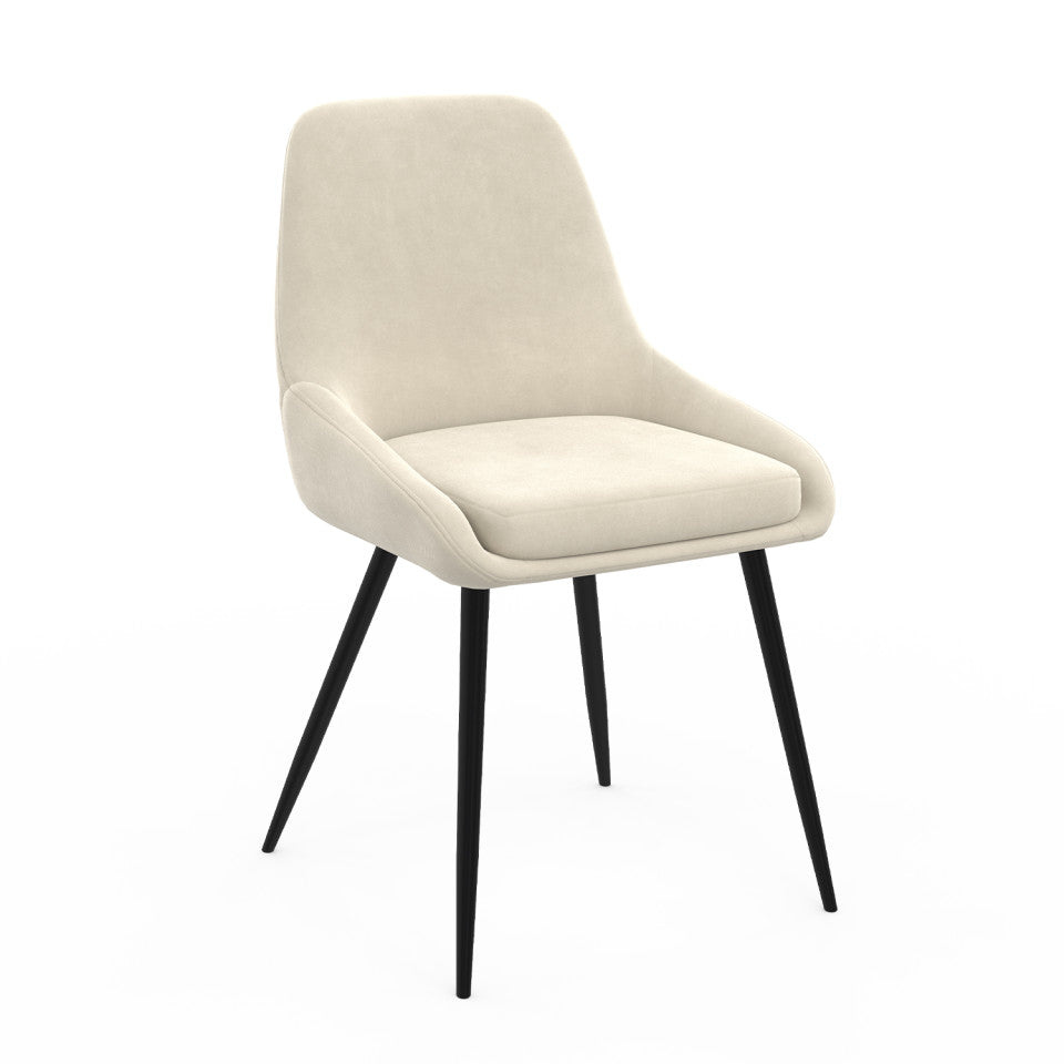 Chaises Olivia assise crème pieds métal - lot de 6