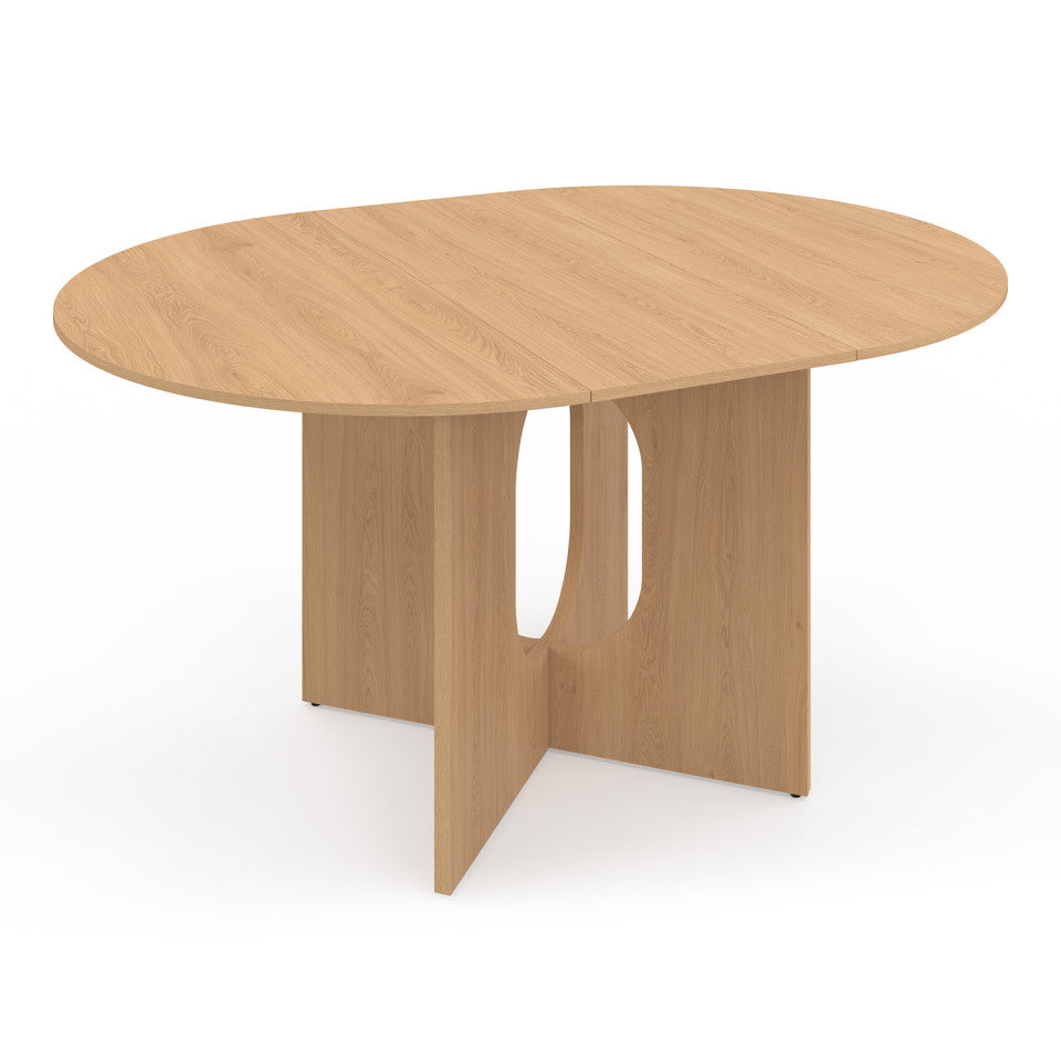 Table à manger ronde extensible Mathis bois  Ø110-150cm