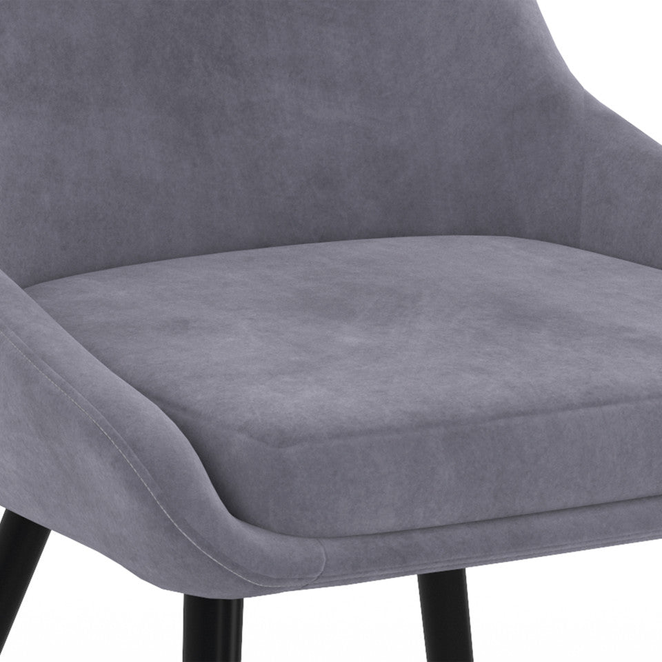 Chaises Olivia assise mix de couleurs : 1x bleu, 1x gris clair, 1x gris foncé et 1x jaune - lot de 4