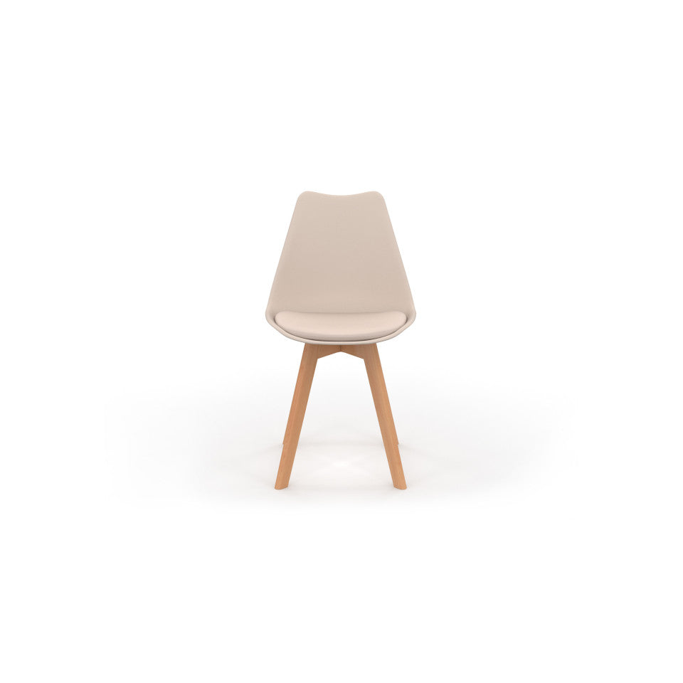 Chaises Nordia assise mix de couleurs : 2x beige, 2x gris foncé et 2x terracotta - lot de 6