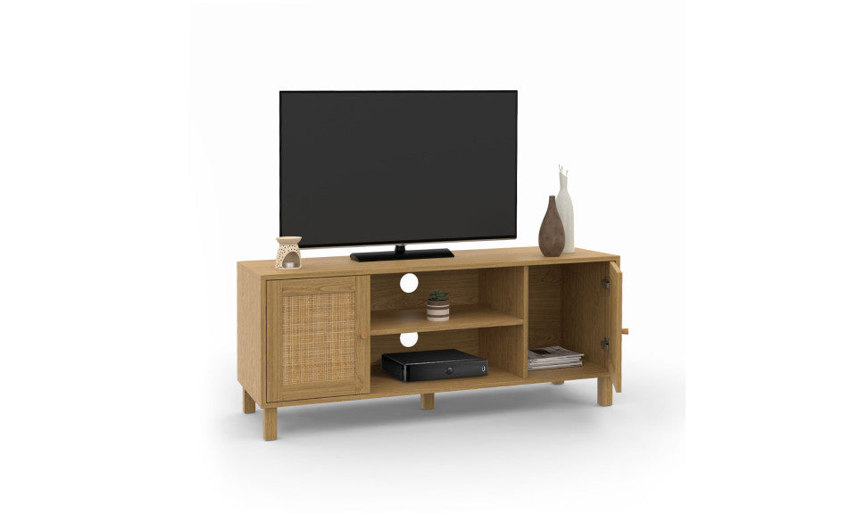 Meuble TV en cannage Erin 2 portes L115cm