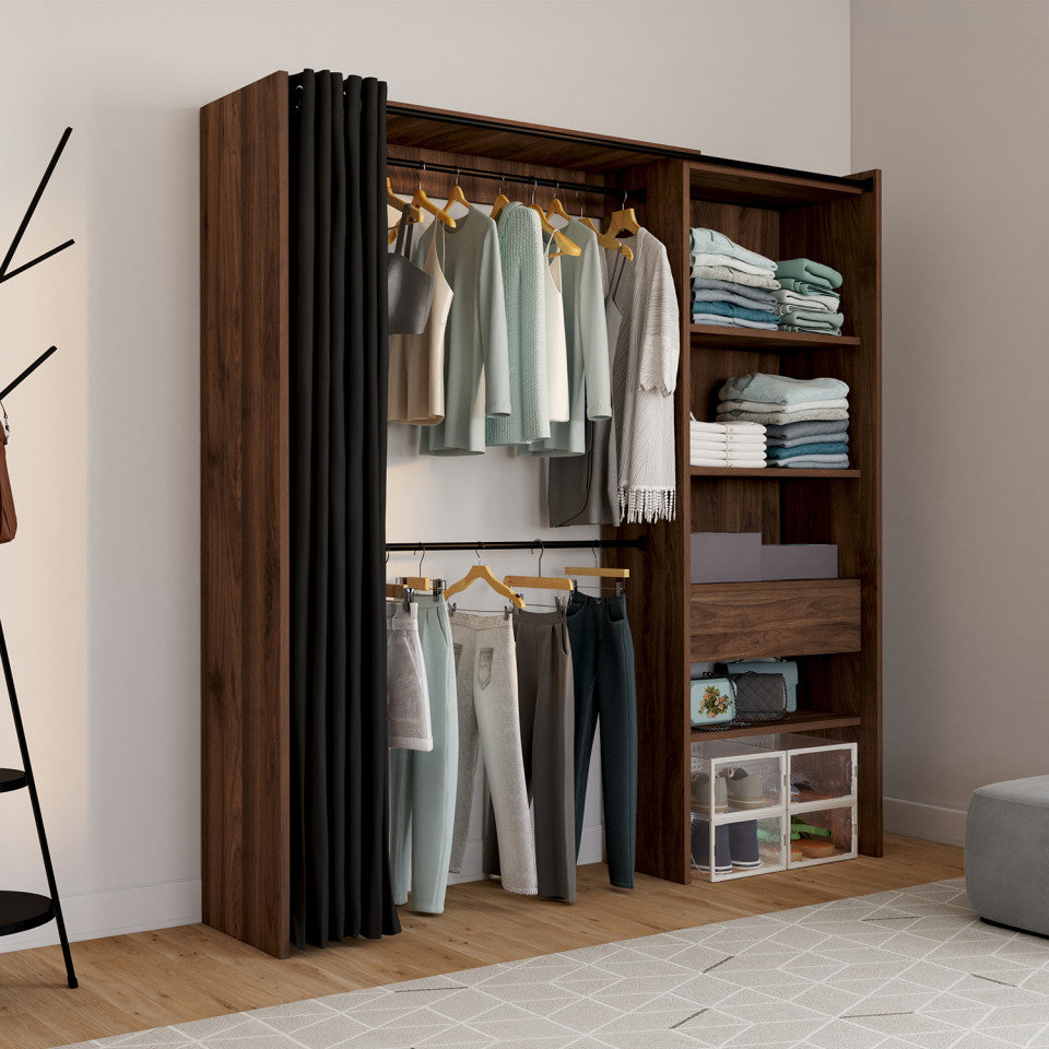 Dressing Aline extensible 120-170cm effet noyer