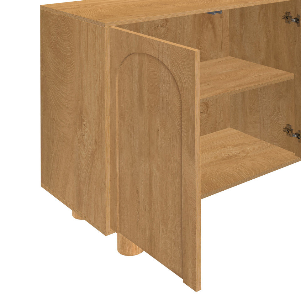 Buffet Arlo 4 portes effet chêne 160cm