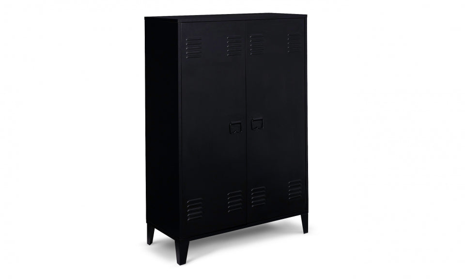 Armoire basse Storen en métal noir