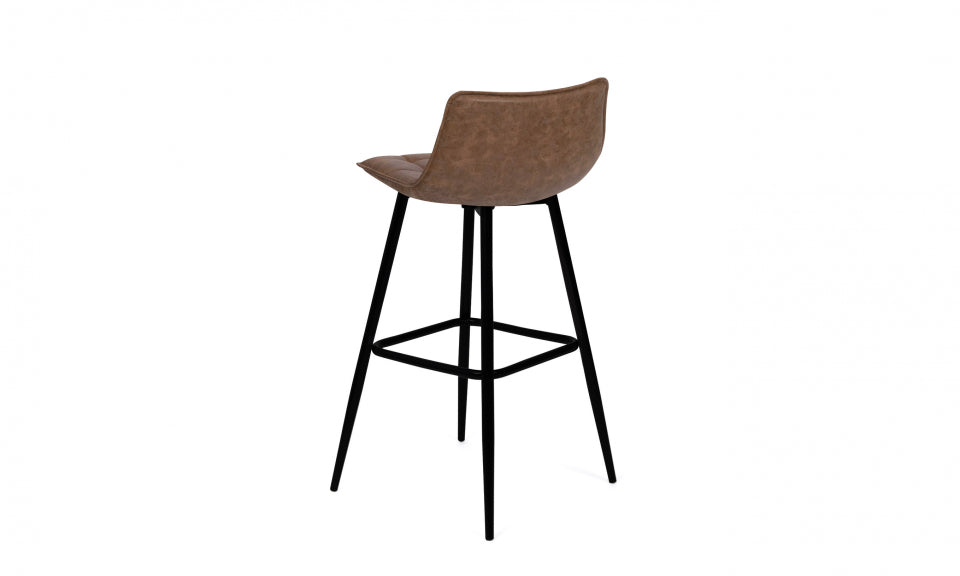 Tabourets de bar Irina en simili marron - lot de 4