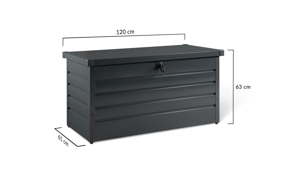 Coffre de rangement pour extérieur gris anthracite en métal 350L