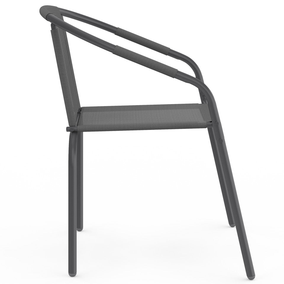 Chaises de jardin empilables Delma grises - lot de 6