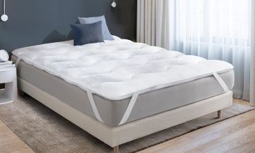 Surmatelas 1000GSM plumes d'oie anti acariens 90 x 190 cm