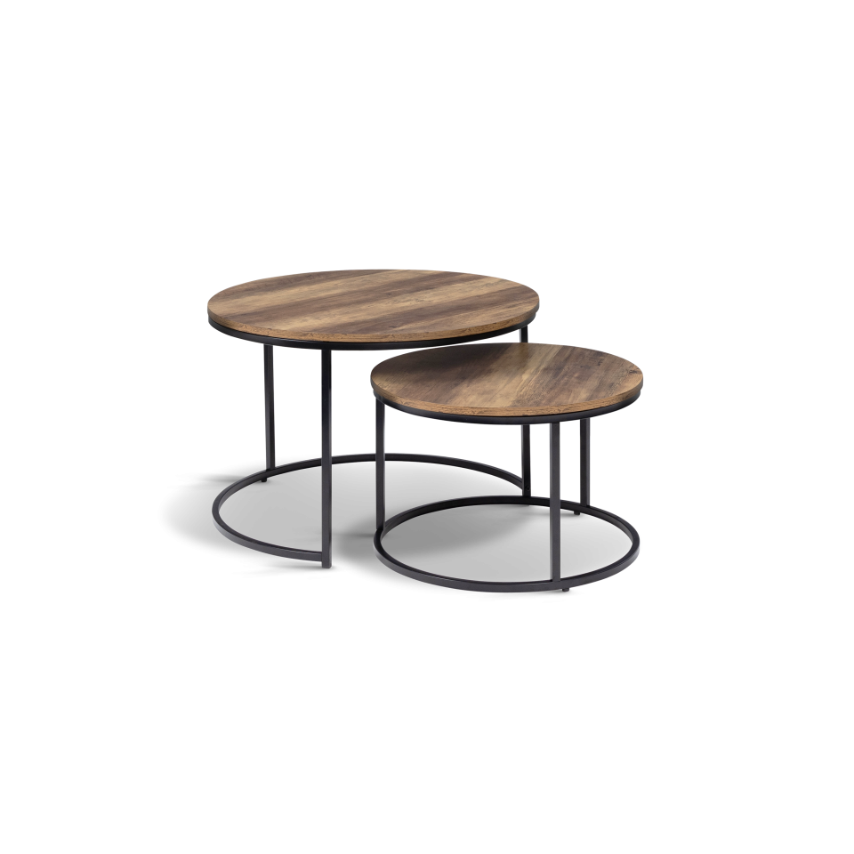 Tables basses rondes gigognes Eliza - lot de 2