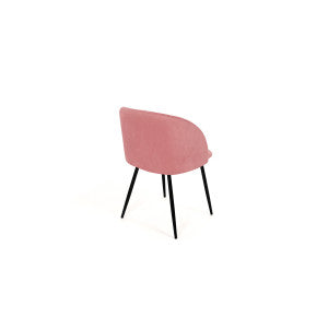 Chaises Nina en velours rose et pieds noirs - lot de 2