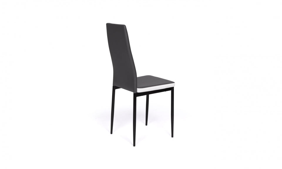 Chaises Jodie assise matelassée grise et blanche - lot de 4