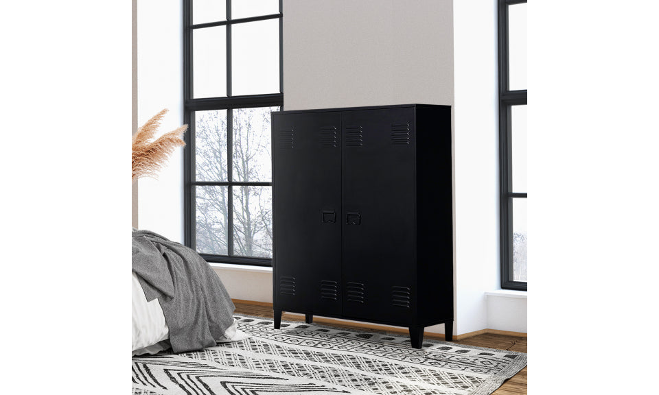 Armoire basse Storen en métal noir