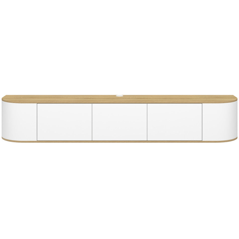 Meuble TV suspendu Elora bois blanc 180cm