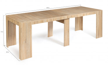 Table repas console extensible Nora 235cm bois