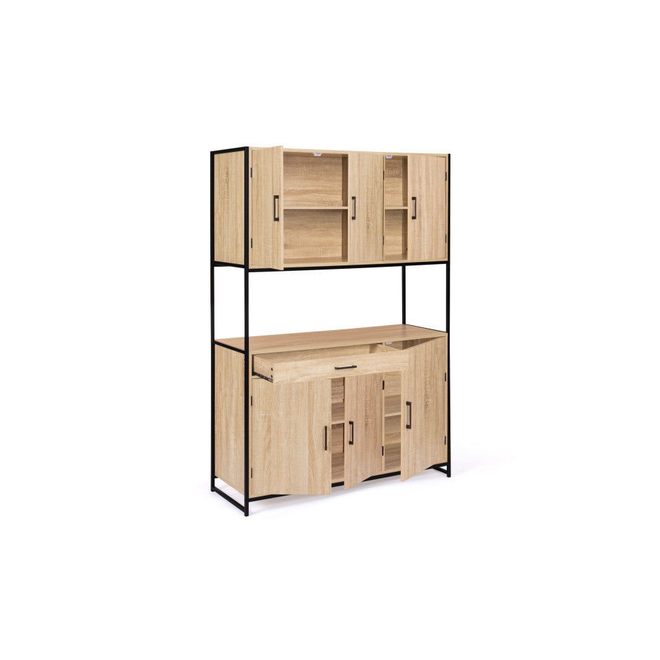Vaisselier industriel Memphis 2 niveaux 120x176cm