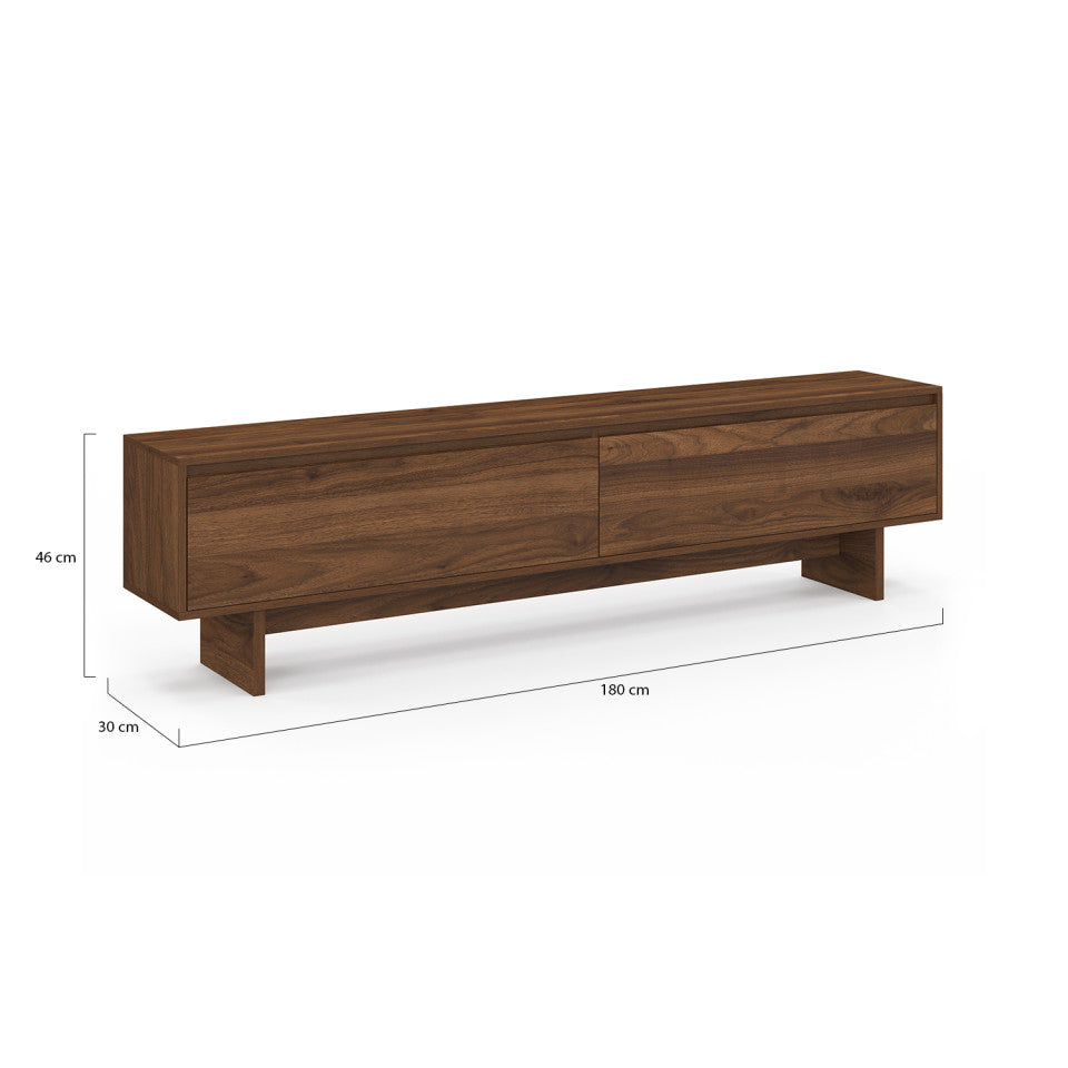 Meuble TV Yumi effet noyer 180cm
