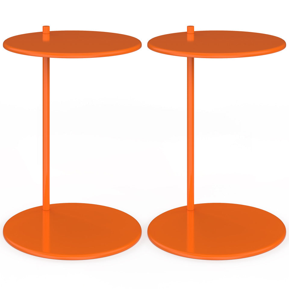 Tables d'appoint Léante métal orange - lot de 2