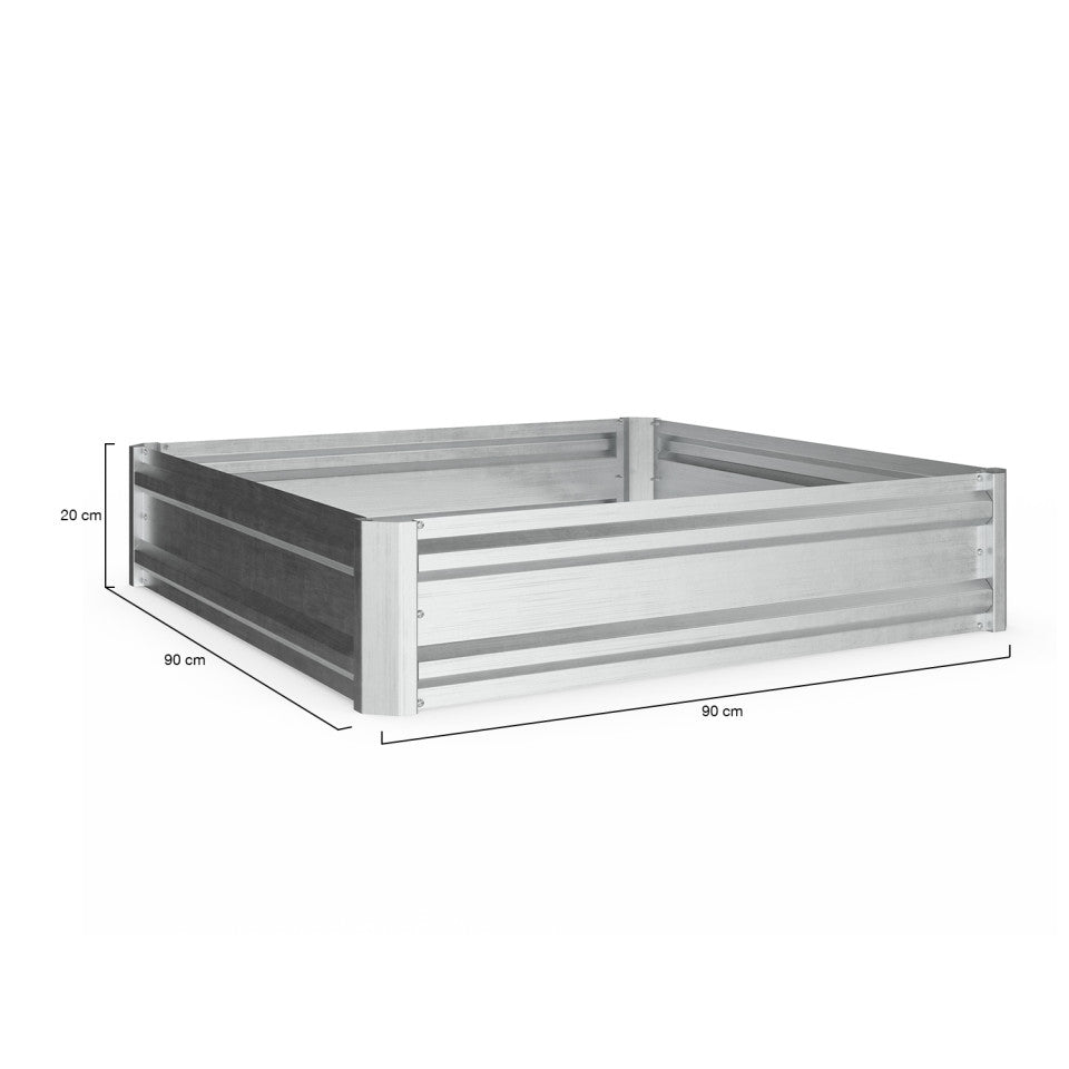 Carrés de potager en métal galvanisé 90x90x20cm - lot de 2