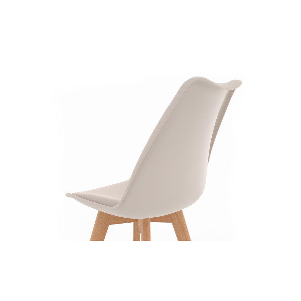 Chaises Nordia assise mix de couleurs : 2x beige, 2x gris foncé et 2x terracotta - lot de 6