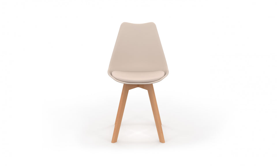 Chaises Nordia assise mix de couleurs : 2x beige, 1x gris foncé et 1x terracotta - lot de 4