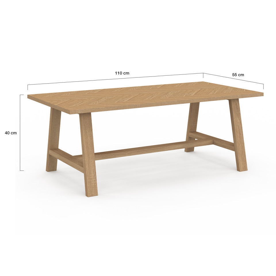 Table basse Gustave effet chevron L110cm