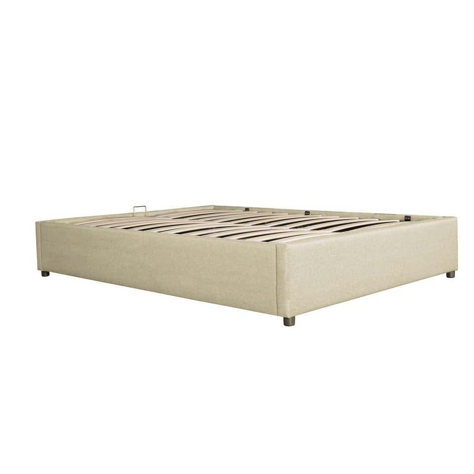 Lit coffre Otto 140x190cm tissu beige