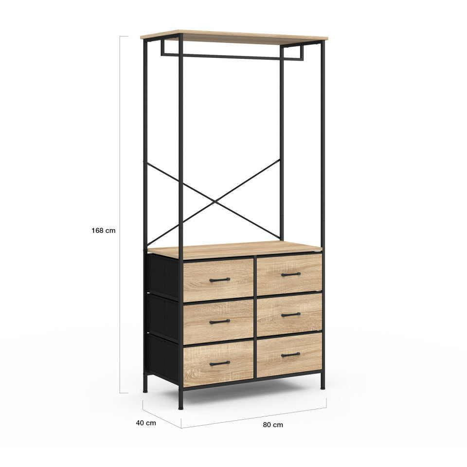 Dressing Iris penderie et 6 tiroirs