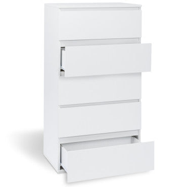 Commode Tom 5 tiroirs blanche