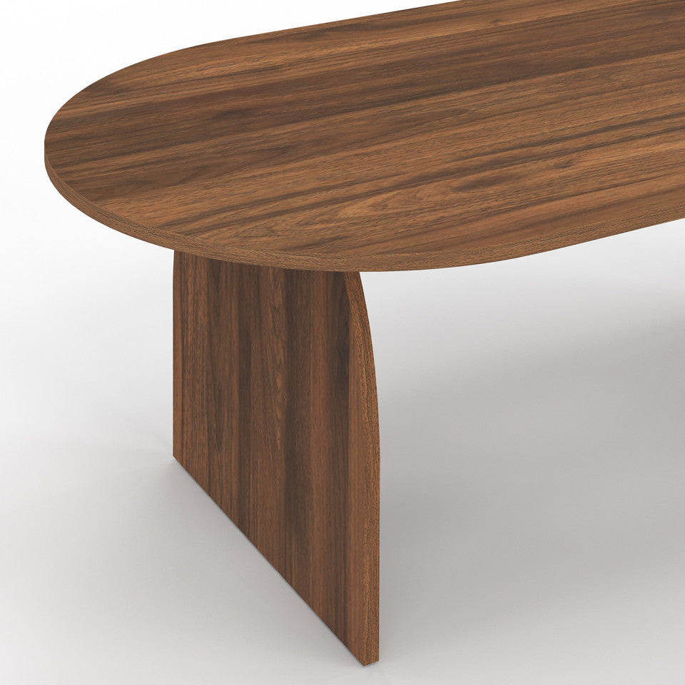 Table basse Japandi effet noyer