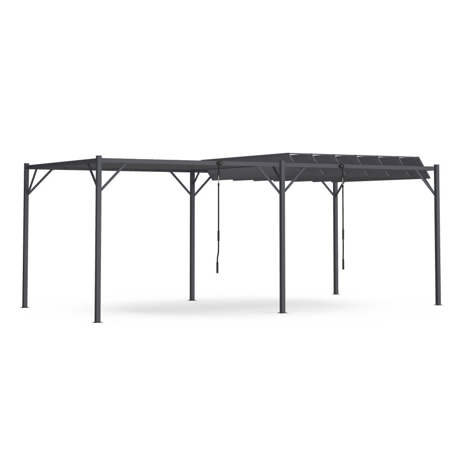 Pergola Venice 3x6m toit lames orientables gris
