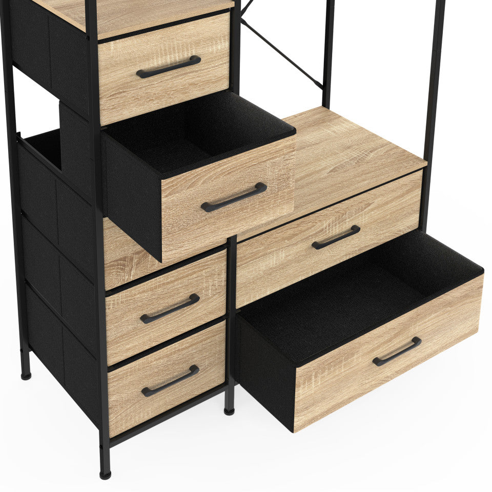 Dressing Iris penderie et 7 tiroirs