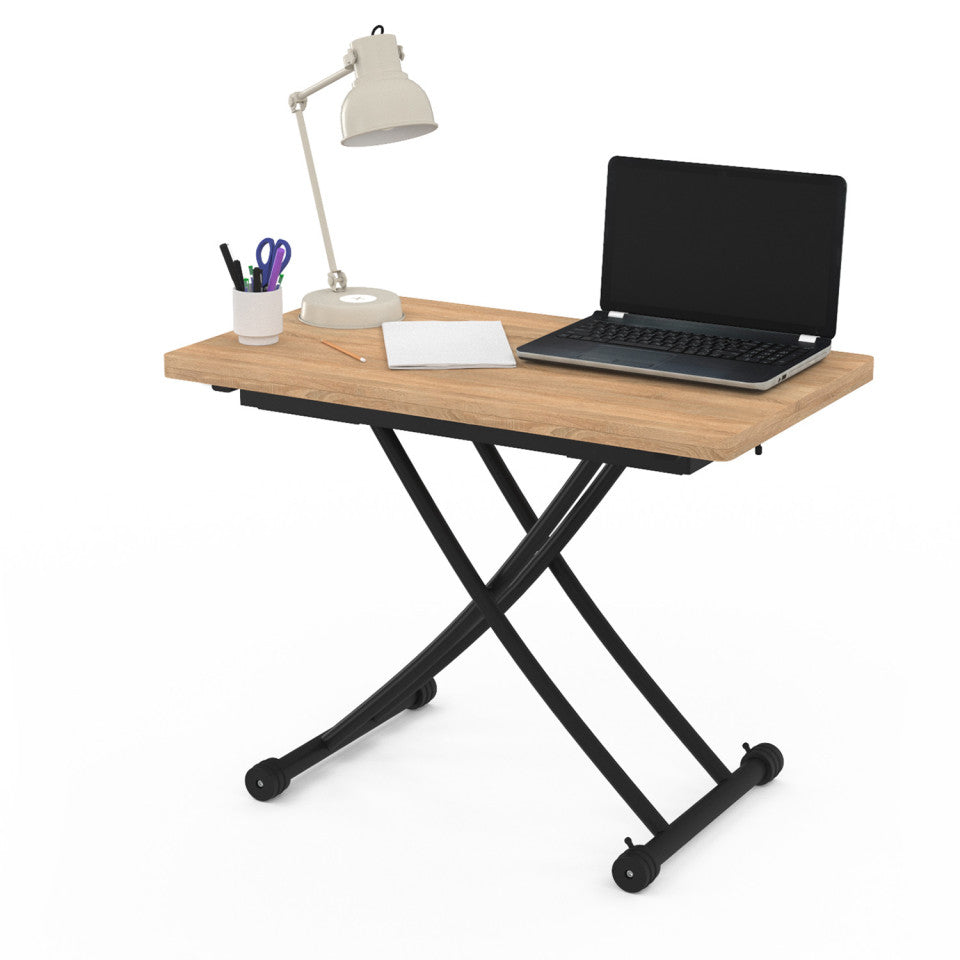 Table basse dinatoire Tribeca hauteur ajustable effet bois